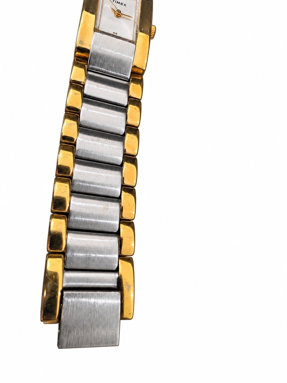 Timex Two-Tone Rectangular Watch Like New - Picture 6 of 7